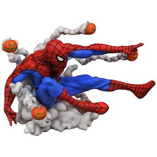 Merc Figur Spiderman Pumpkin - Bomb 17cmPVC 17cmDiamond Marvel Gallery